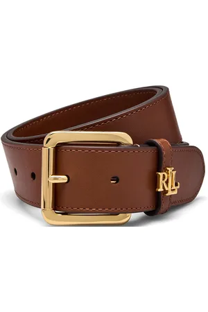 Ralph Lauren Logo-Keeper Leather Belt Bælte Brown