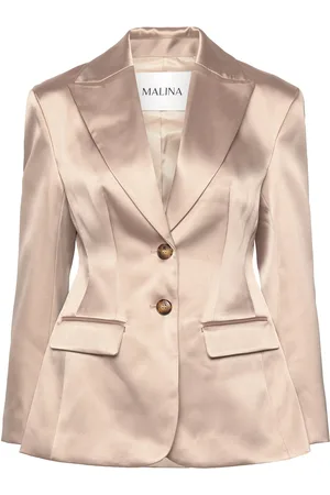 By Malina Ella Tailored Peplum Blazer Blazers Double Breasted Blazers Gold