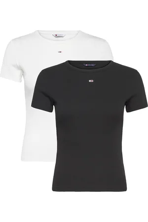 Tommy Hilfiger Tjw 2Pack Slim Essential Rib Ss Tops T-shirts & Tops Short-sleeved Black