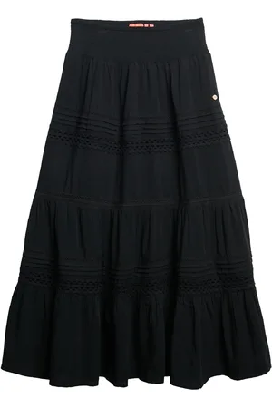 Superdry Ibiza Lace Mix Maxi Skirt Skirts Maxi Skirts Black