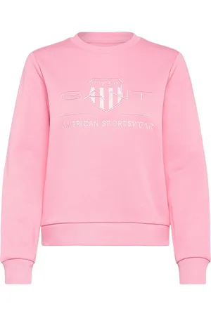 GANT Reg Tonal Shield C-Neck Sweat Tops Sweatshirts & Hoodies Sweatshirts Pink