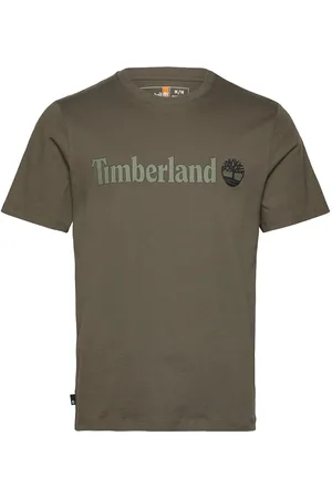 Timberland Linear Logo Short Sleeve Tee Designers T-Kortærmet Skjorte Khaki Green