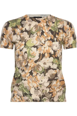 Ralph Lauren Floral Cotton-Blend Short-Sleeve Sweater Tops T-shirts & Tops Short-sleeved Green