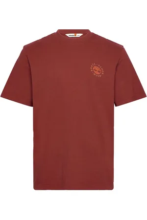 Timberland Washed Boot Lab Back Graphic Tee Tops T-Kortærmet Skjorte Burgundy
