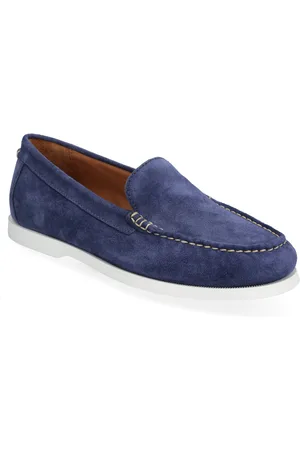 Ralph Lauren Merton Suede Venetian Loafer Loafers Flade Sko Blue