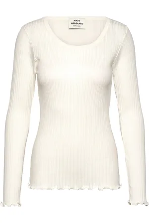 Mads Norgaard Pointella Troja Tee Ls Tops T-shirts & Tops Long-sleeved Cream