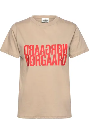 Mads Norgaard Single Organic Trenda P Tee Tops T-shirts & Tops Short-sleeved Beige
