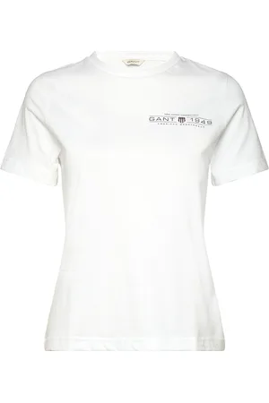 GANT Reg Shield Ss T-Shirt Tops T-shirts & Tops Short-sleeved White