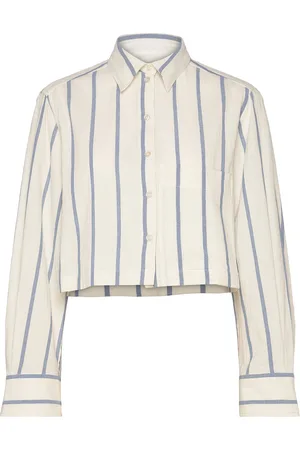 DAY Birger et Mikkelsen Issa - Striped Cotton Tops Shirts Long-sleeved Cream