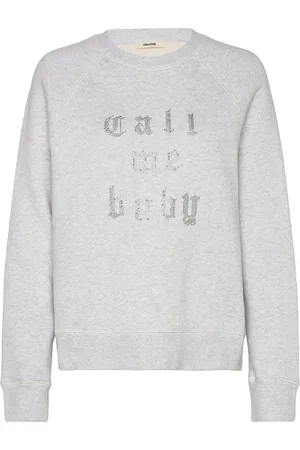 Zadig & Voltaire Upper Mo Call Me Baby Strass Designers Sweatshirts & Hoodies Sweatshirts Grey