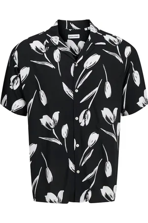JACK & JONES Jjejeff Charge Resort Shirt Ss Sn Tops Shirts Short-sleeved Shirts Black Jack & J S