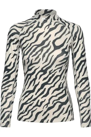 J Lindeberg Ella Print Compression Top Sport Women Sport Clothing Sports Tops & T-shirts Sport Long Sleeve Tops White