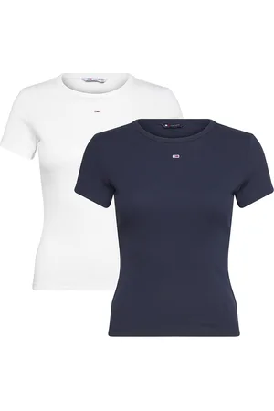 Tommy Hilfiger Tjw 2Pack Slim Essential Rib Ss Tops T-shirts & Tops Short-sleeved Multi/patterned