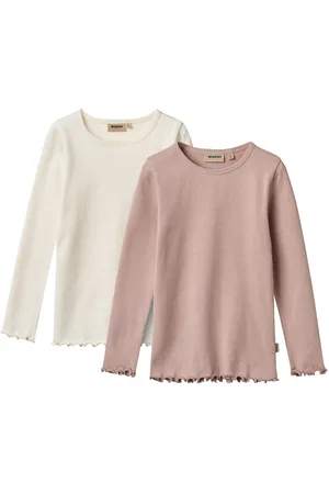 WHEAT 2 Rib T-Shirt L/S Ida Tops T-shirts Long-sleeved T-Skjorte Pink