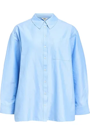 Object Objzane Lo L/S Shirt Cc2 Ss Tops Shirts Long-sleeved Blue