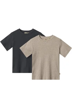 WHEAT 2 Rib T-Shirt S/S Fabian Tops T-Kortærmet Skjorte Grey