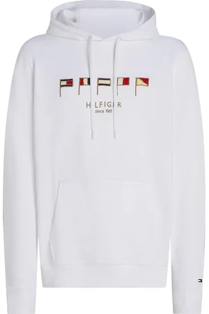 Tommy Hilfiger Hilfiger Multi Flags Hoody Tops Sweatshirts & Hoodies Sweatshirts White