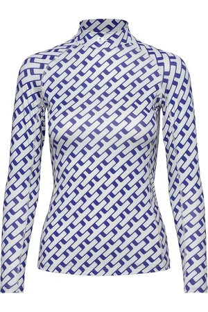 J Lindeberg Ella Print Compression Top Sport Women Sport Clothing Sports Tops & T-shirts Sport Long Sleeve Tops Blue