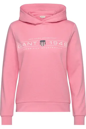 GANT Reg Shield Hoodie Tops Sweatshirts & Hoodies Hoodies Pink