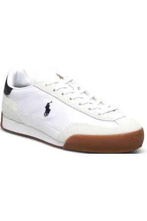 Ralph Lauren Hester Suede & Canvas Sneaker Designers Sneakers White