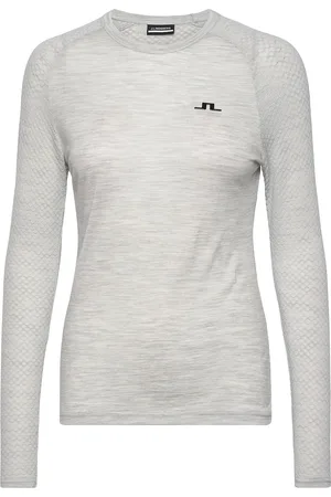 J Lindeberg Bella Wool Ls T-Shirt Sport Women Sport Clothing Sports Tops & T-shirts Sport Long Sleeve Tops Grey