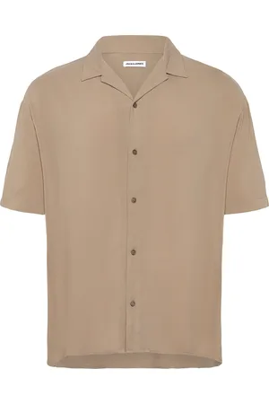 JACK & JONES Jjejeff Solid Resort Shirt S/S Sn Tops Shirts Short-sleeved Shirts Beige Jack & J S