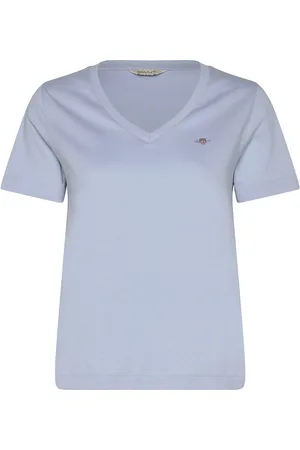 GANT Reg Shield Ss V-Neck T-Shirt Tops T-shirts & Tops Short-sleeved Blue
