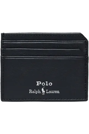 Ralph Lauren Smooth Leather Card Case Designers Wallets Cardholder Black