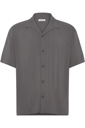 JACK & JONES Jjejeff Solid Resort Shirt S/S Sn Tops Shirts Short-sleeved Shirts Grey Jack & J S