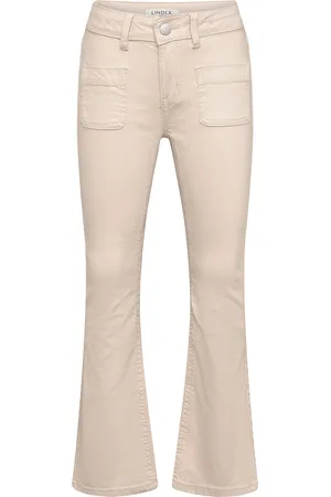 Lindex Trousers Woven Freja Twill Bottoms Trousers Beige