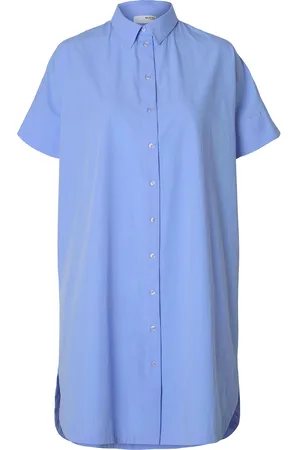 SELECTED Slfblair 2/4 Short Shirt Dress Noos Kort Kjole Blue