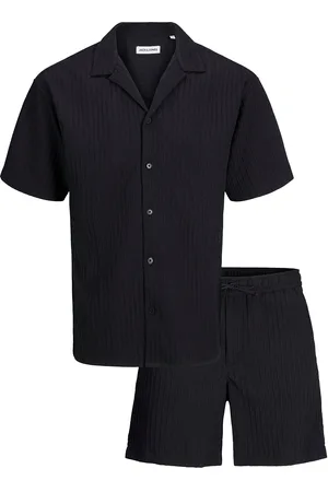 JACK & JONES Jjmassimo Resort Shirt Ss Ps25 Set Mp Tops Shirts Short-sleeved Shirts Black Jack & J S
