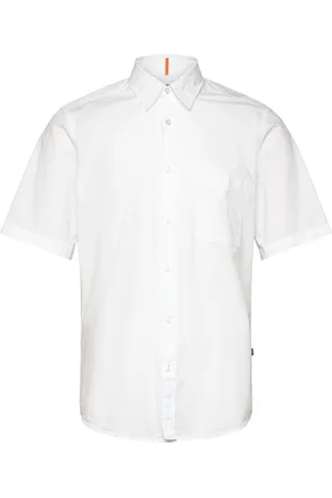 HUGO BOSS Relegant_6-Short_M Tops Shirts Short-sleeved Shirts White