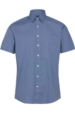Lindbergh Shirt S/S Tops Shirts Short-sleeved Shirts Blue