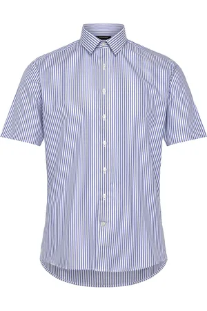 Lindbergh Shirt S/S Tops Shirts Short-sleeved Shirts Blue