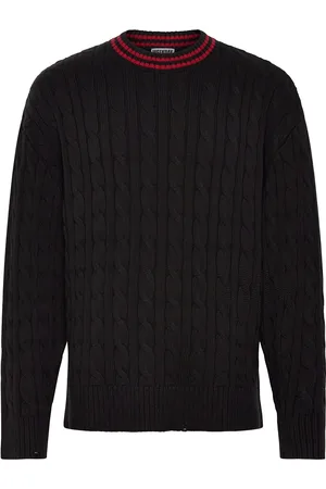 Weekday Over D Cable Sweater Tops Knitwear Round Necks Black