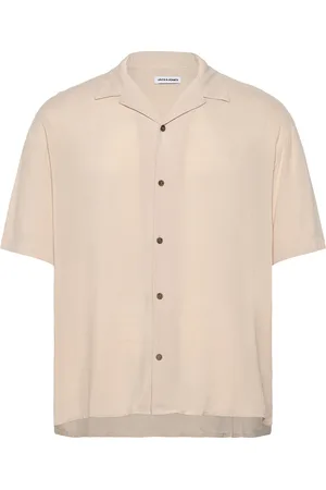 JACK & JONES Jjejeff Solid Resort Shirt S/S Sn Tops Shirts Short-sleeved Shirts Beige Jack & J S