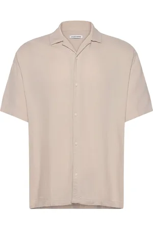 JACK & JONES Jjwayne Solid Resort Shirt Ss Tops Shirts Short-sleeved Shirts Beige Jack & J S