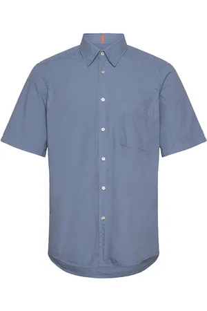 HUGO BOSS Relegant_6-Short_M Tops Shirts Short-sleeved Shirts Blue