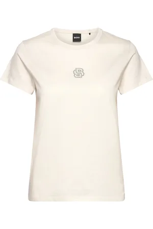 HUGO BOSS Eventsa7 Tops T-shirts & Tops Short-sleeved Cream