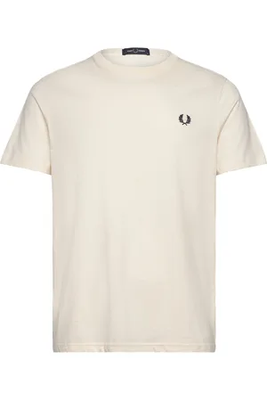 Fred Perry Crew Neck T-Shirt Tops T-Kortærmet Skjorte Cream