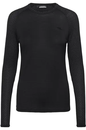 J Lindeberg Bella Wool Ls T-Shirt Sport Women Sport Clothing Sports Tops & T-shirts Sport Long Sleeve Tops Black