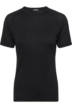J Lindeberg Bella Wool T-Shirt Sport Women Sport Clothing Sports Tops & T-shirts Sport T-Skjorte Black