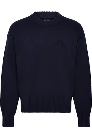 J Lindeberg Eddy Cotton Wool Crew Neck Designers Sweatshirts & Hoodies Sweatshirts Navy
