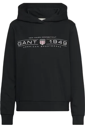 GANT Reg Shield Hoodie Tops Sweatshirts & Hoodies Hoodies Black