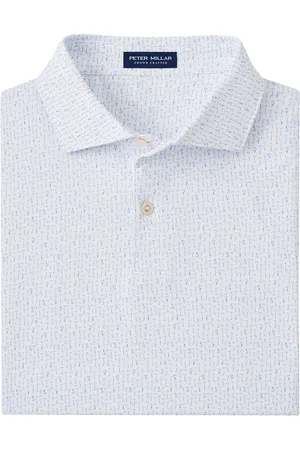 Peter Millar Keys Performance Jersey Polo - Edwin Spread Collar Sport Men Sport Clothing Sport Tops Sport Polos Sport Short-sleeved Polos White