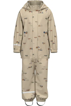 NAME IT Nmmdry10 Rain Set Aop Fo Outerwear Rainwear Rainwear Sets Beige