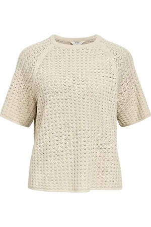 Object Objester 2/4 New Knit Pattern Top Div Tops Knitwear Jumpers Beige