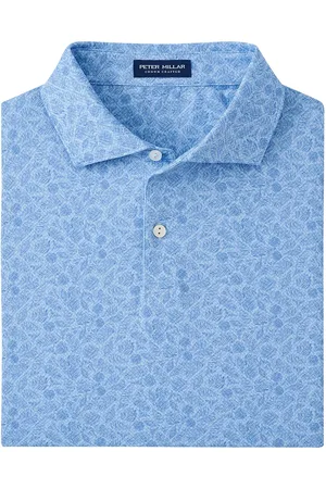 Peter Millar Botanical Performance Jersey Polo - Edwin Spread C Sport Men Sport Clothing Sport Tops Sport Polos Sport Short-sleeved Polos Blue