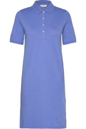 GANT Shield Ss Pique Polo Dress Kort Kjole Blue